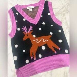 MONKI Y2K Deer Sweater Vest Size XS